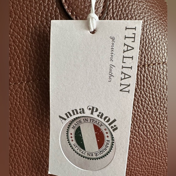 Viral Anna Paola Genuine Bruciato Brown Italian Leather & Suede Satchel Tot… - Picture 7 of 15